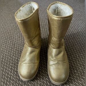 Old Navy Brand Faux Fur Lined Winter Gold Boots Size 7